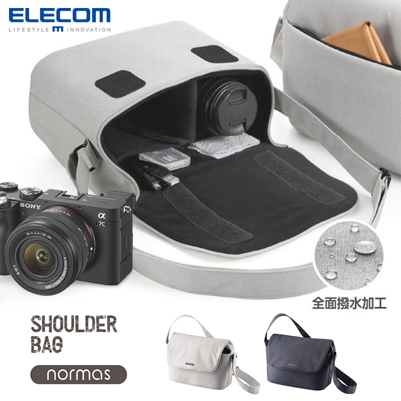 elecom日本索尼A7单反相机包单肩包单反休闲防水包佳能尼康斜挎摄影包微单包便携收纳包